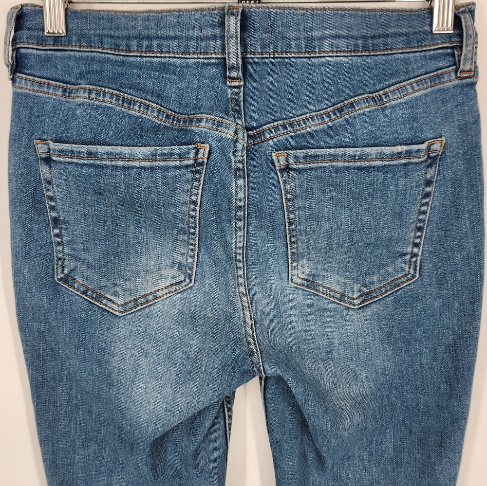 Free People We the Free High Rise Ripped Cropped Skinny Jean Fringe Hem 28 - Picture 11 of 14